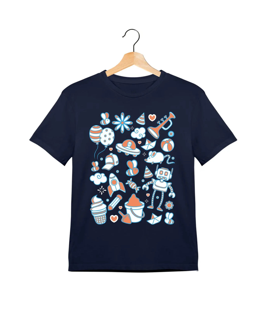 "Me And Me" - Kids Unisex T-Shirt – Premium Round Neck - Navy Blue - 100% Cotton Offbeat