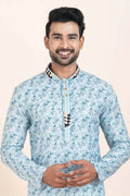 Multi Color & White Cotton Printed Kurta Pajama Set | Traditional Wear RTI