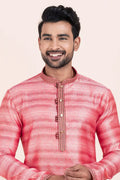 Multi-color & White Cotton Jacquard Printed Kurta Pajama Set - Traditional Wear RTI