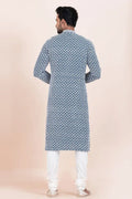 Multi-color & White Rayon Printed Kurta Pajama Set - Traditional Wear RTI