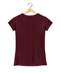 Musical Guitar Typography Print - Women's Graphic T-Shirt – Maroon  - 100% Cotton Offbeat
