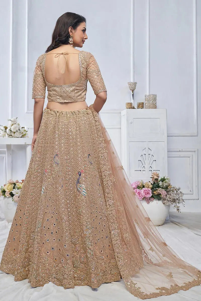 Mustard Heavy Embroidered Bridal Lehenga with Mirror & Zari Detailing KSR