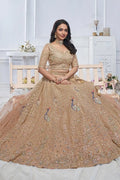 Mustard Heavy Embroidered Bridal Lehenga with Mirror & Zari Detailing KSR