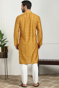 Mustard Jacquard Kurta for Men – Festive & Formal Wear KSF