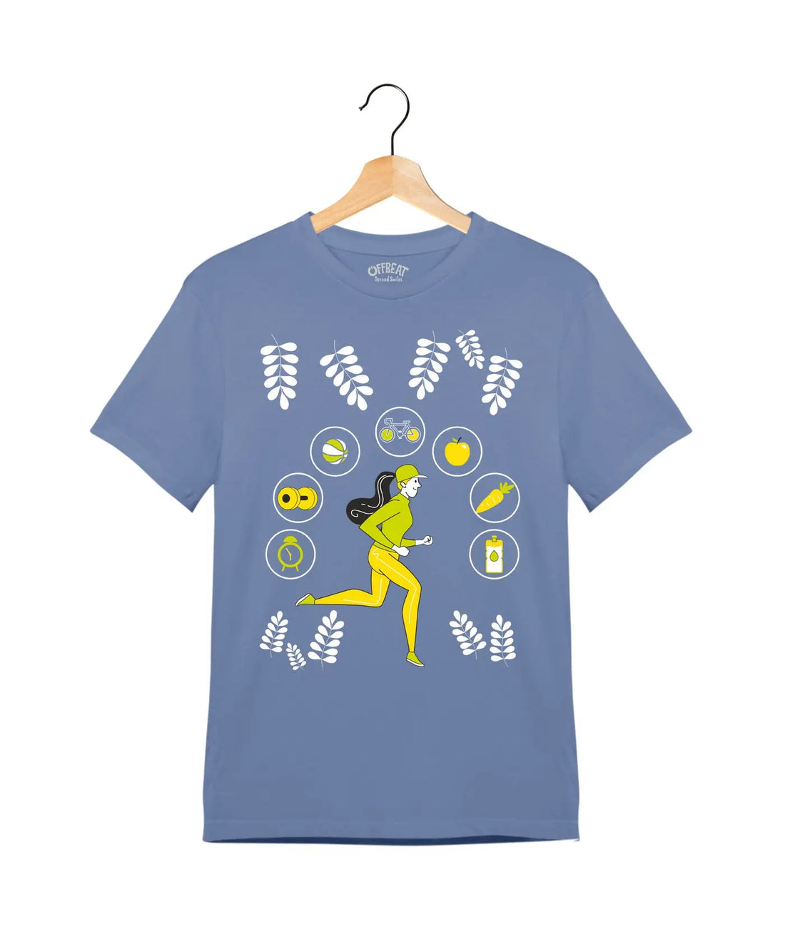 "My Activity" - Juniors Unisex T-Shirt –  Premium Round Neck - Pigeon Blue - 100% Cotton Offbeat