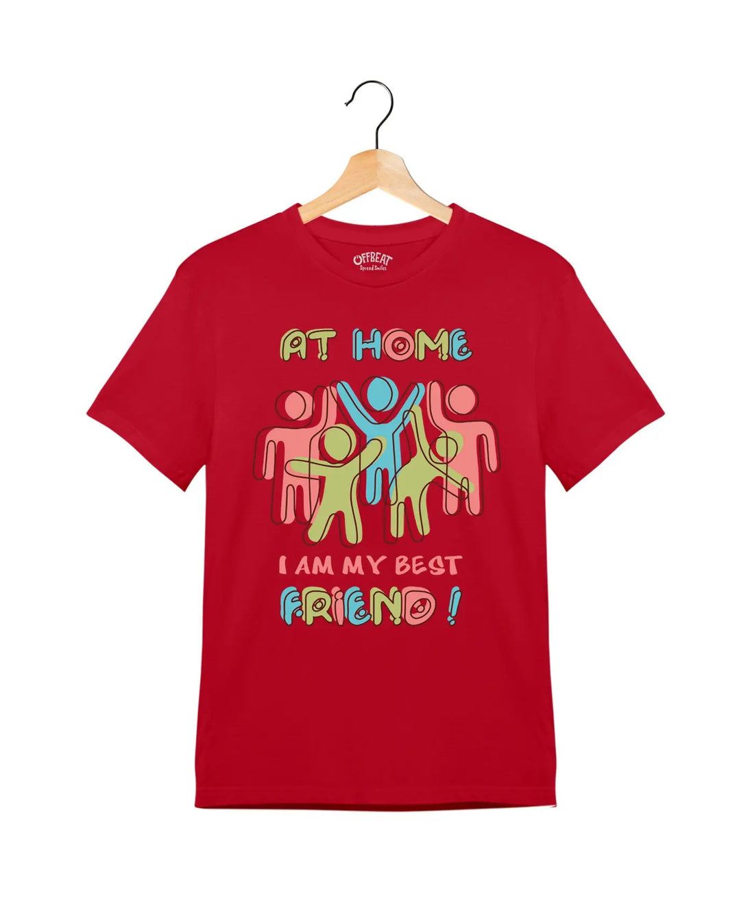 " My Best Friend" - Juniors Unisex T-Shirt –  Premium Round Neck - Red - 100% Cotton Offbeat