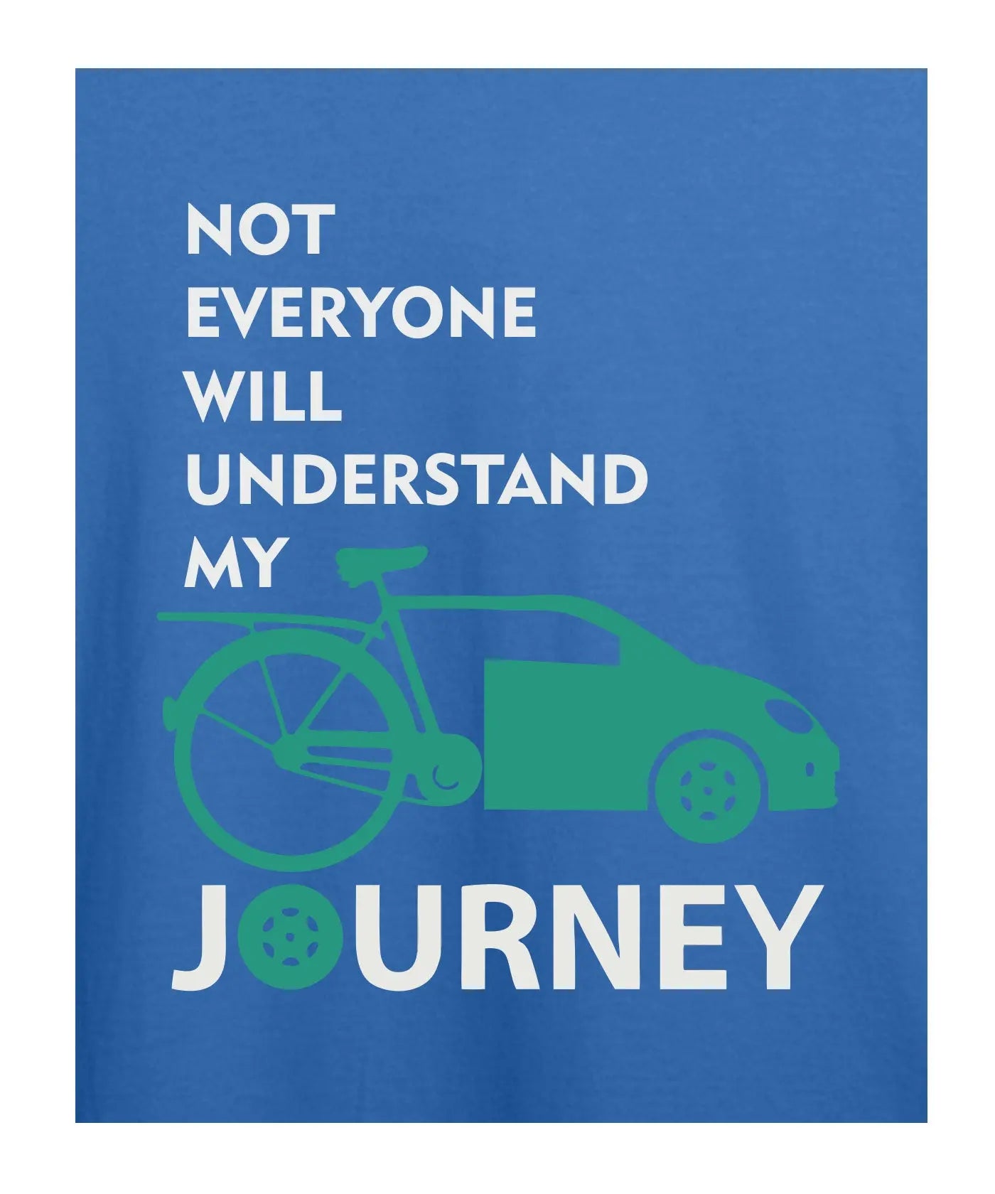 "My Journey" Printed T-Shirt – Premium Round Neck - Electric Blue - 100% Cotton Offbeat