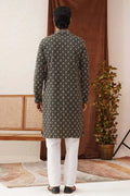 Olive Viscose Rayon Embroidered Designer Kurta Pajama Set - Traditional Wear VA