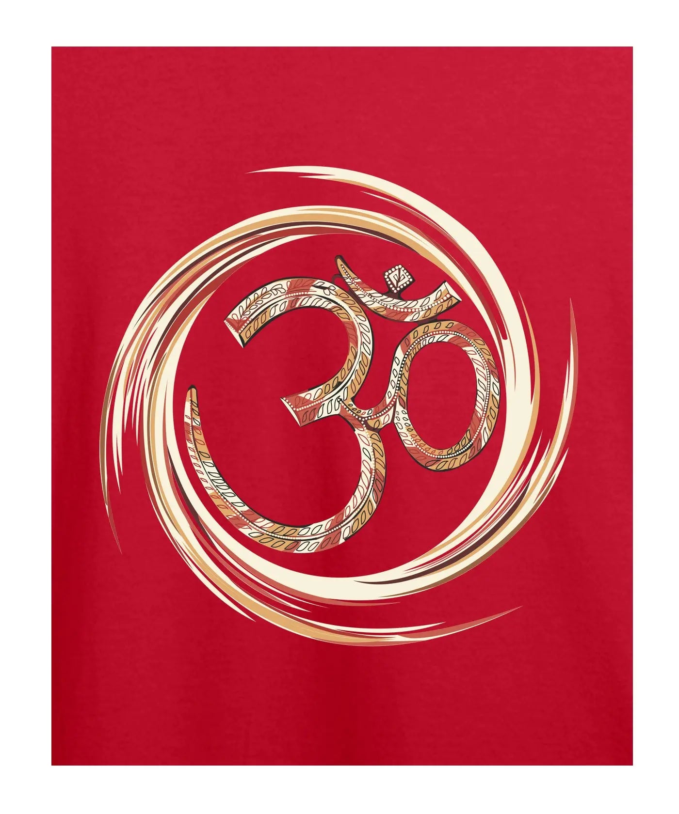 "Om Art" Printed T-Shirt – Premium Round Neck - Red and Bottle Green - 100% Cotton Offbeat