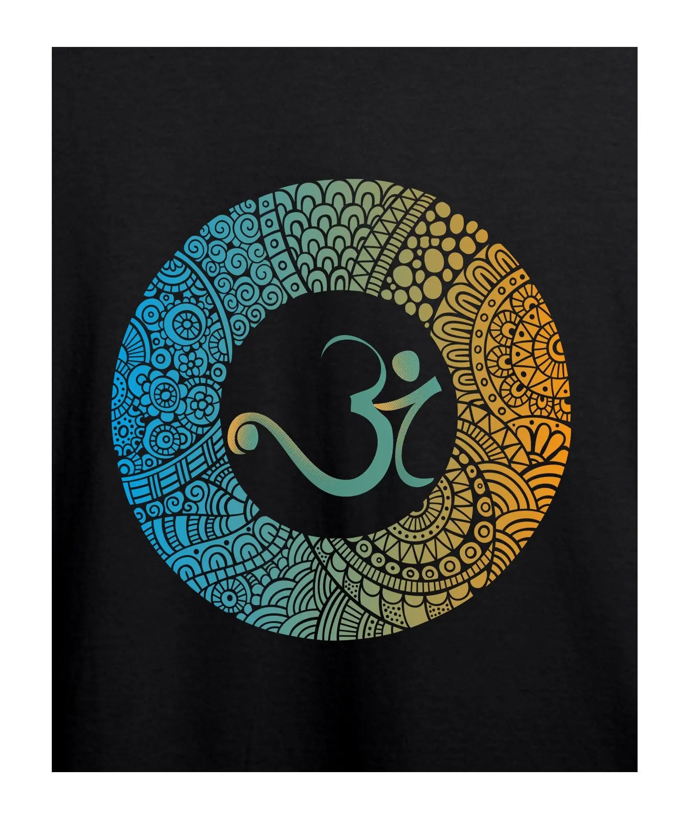 "Om" Printed T-Shirt – Premium Round Neck - Black - 100% Cotton Offbeat
