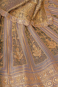 Onion Color Brocade bridal  Lehenga with Banarasi Patches & Zari Panel Work KSR