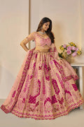Orange Banarasi silk lehengas with Sequin & Zari Work KSR