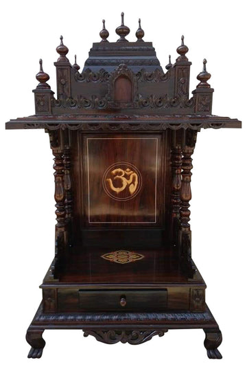 Handcrafted Wooden Coffee Table with Royal Procession Inlay MYR