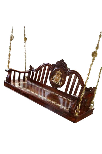 Royal Handcrafted Wooden Jhula Sofa | Carved Ethnic Swing Bench MYR