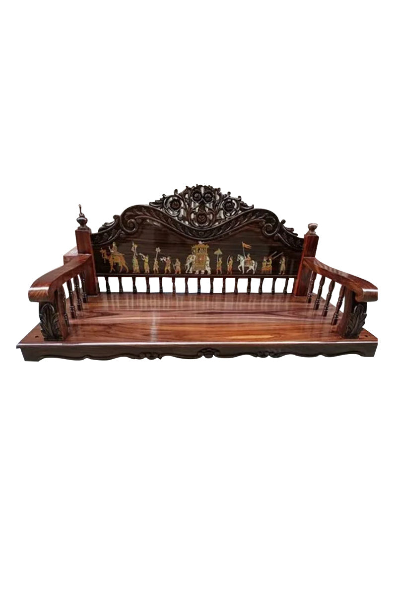 Handcrafted  Wooden Swing UK | Indian Jhula Sofa with Hanging chain MYR