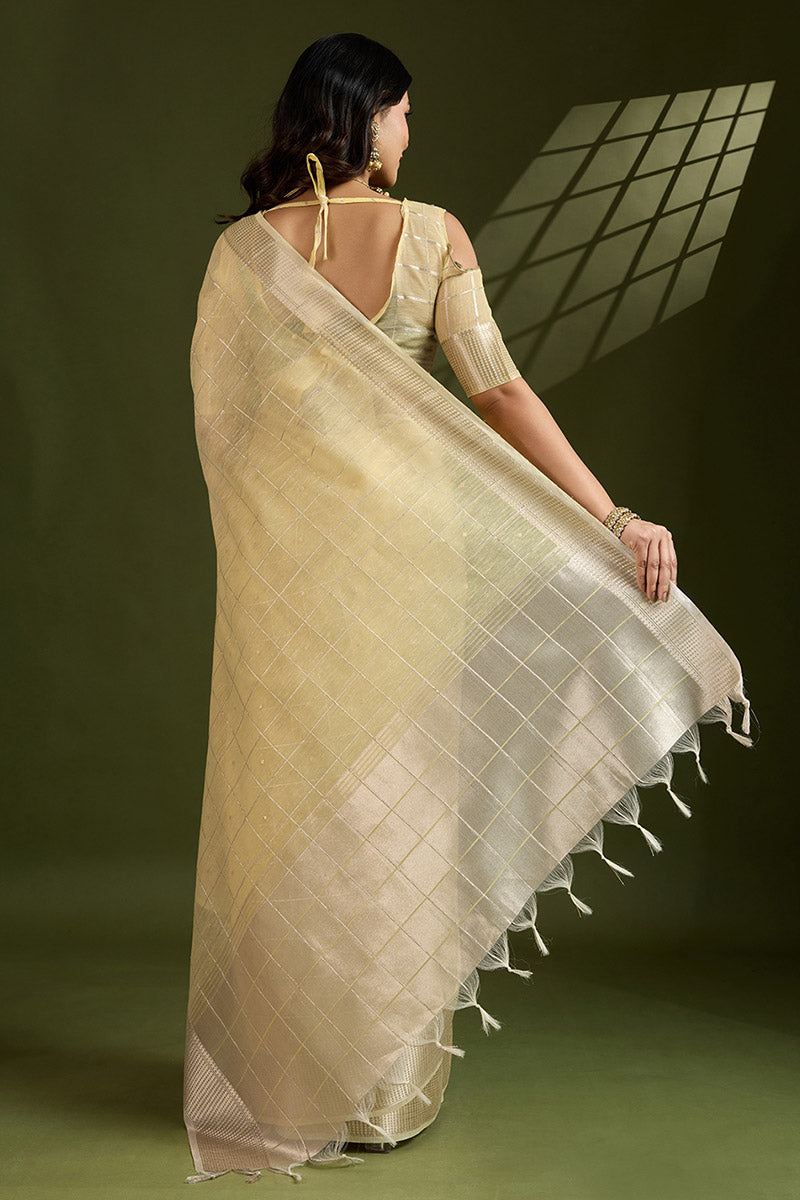 Delicate Yellow Soft Silk Light Weight Saree Golden Border PR