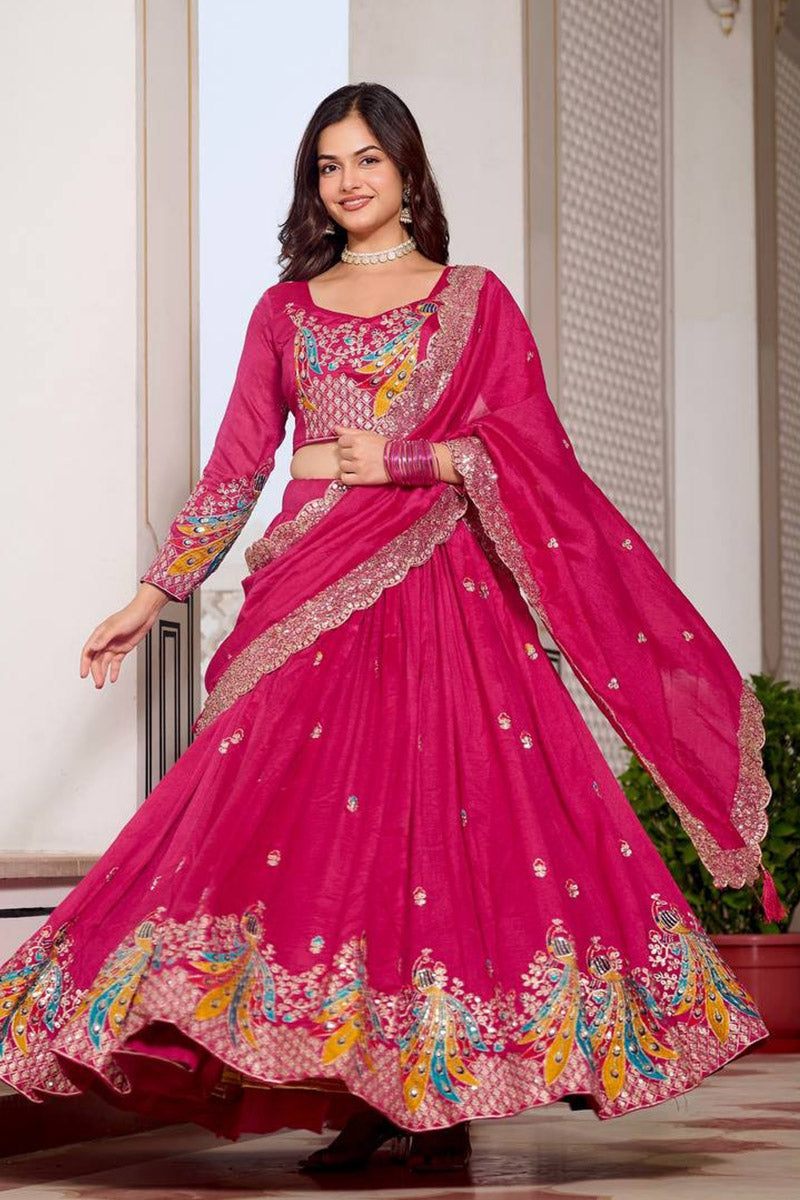 Elegant Indian Ethnic Wear Lehenga with Pink Design PR