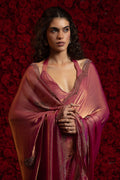 Exquisite Gajari Silk Saree – Elegant Metallic Sheen with Delicate Embellishment PR