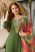 Green Embroidered Kurta Set with Dupatta | Elegant Festive Wear UK RTI