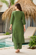 Green Embroidered Kurta Set with Dupatta | Elegant Festive Wear UK RTI