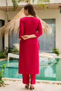 Red & WhiteEmbroidered Kurta Set with Dupatta | Elegant Festive Wear UK PR