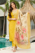 Yellow Embroidered Kurta Set with Dupatta | Elegant Festive Wear UK PR