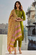 Mehendhi Green Embroidered Kurta Set with Dupatta | Elegant Festive Wear UK PR