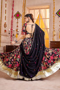 Elegant Kutchi Mirror-Work Ghagra Choli – Black Festive Lehenga Set PR