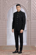 Embroidered Indo-Western Suit in Black – Modern Ethnic Outfit for Men PR