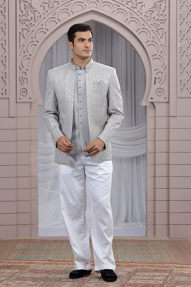 Men’s Ethnic Party Jacket – Grey Colour Edition PR