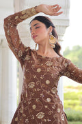 Coffee Embroidered Sharara Set — Women’s Ethnic Wear RTI