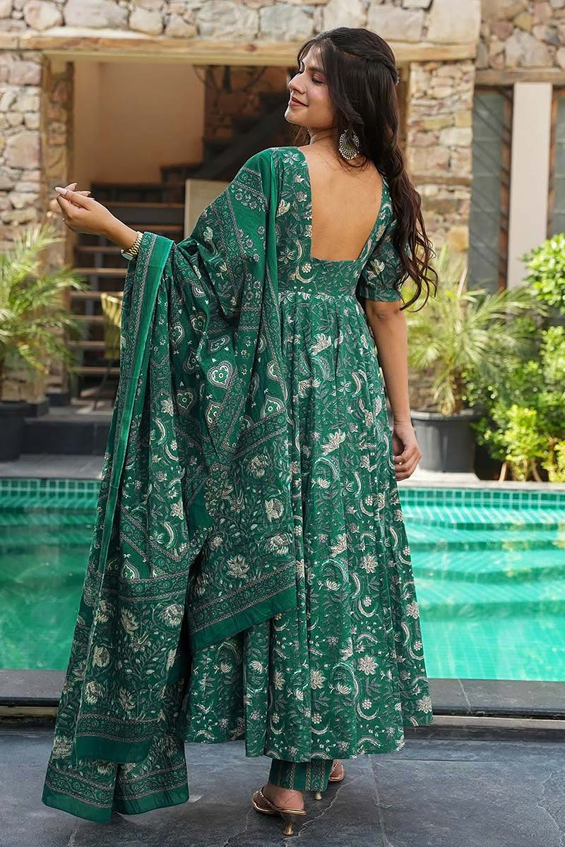 Rama Blue Digital Bloom Kurta Set | Effortless Luxe Daywear PR