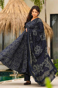 Navy Blue Dreamscape Kurta Set | Airy Everyday Luxury PR