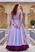 Royal Blue Embroidered Indo-Western Lehenga Set | Party Wear UK (Copy) RTI