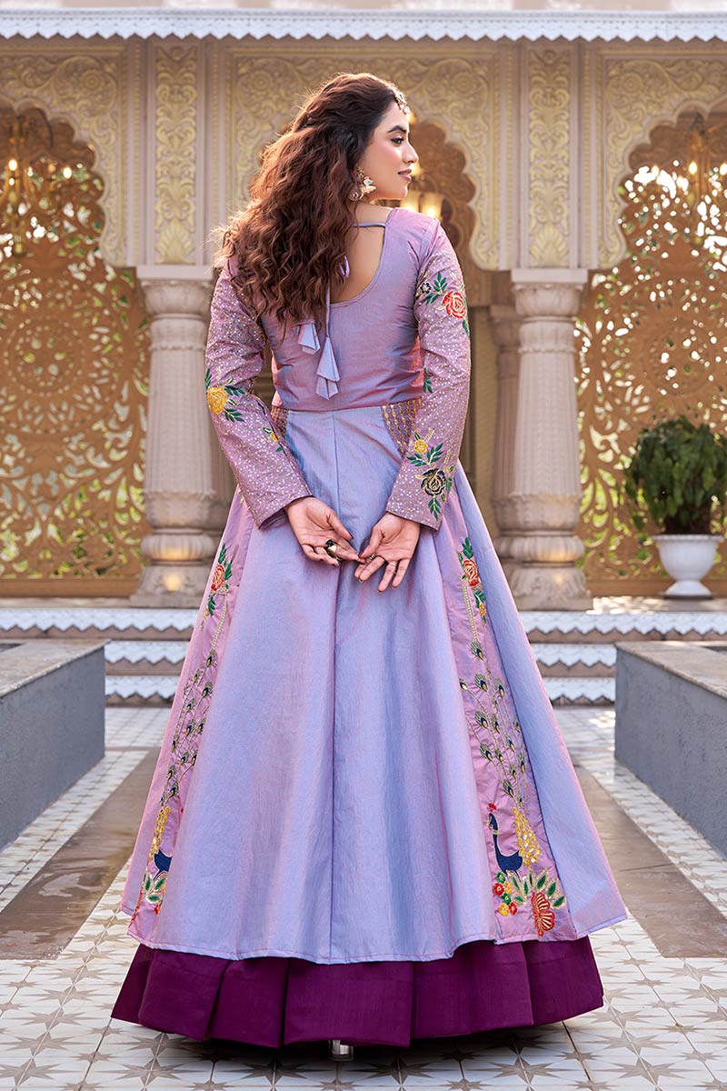 Royal Blue Embroidered Indo-Western Lehenga Set | Party Wear UK (Copy) RTI