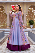Royal Blue Embroidered Indo-Western Lehenga Set | Party Wear UK (Copy) RTI
