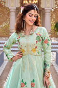 Royal Blue Embroidered Indo-Western Lehenga Set | Party Wear UK (Copy) RTI