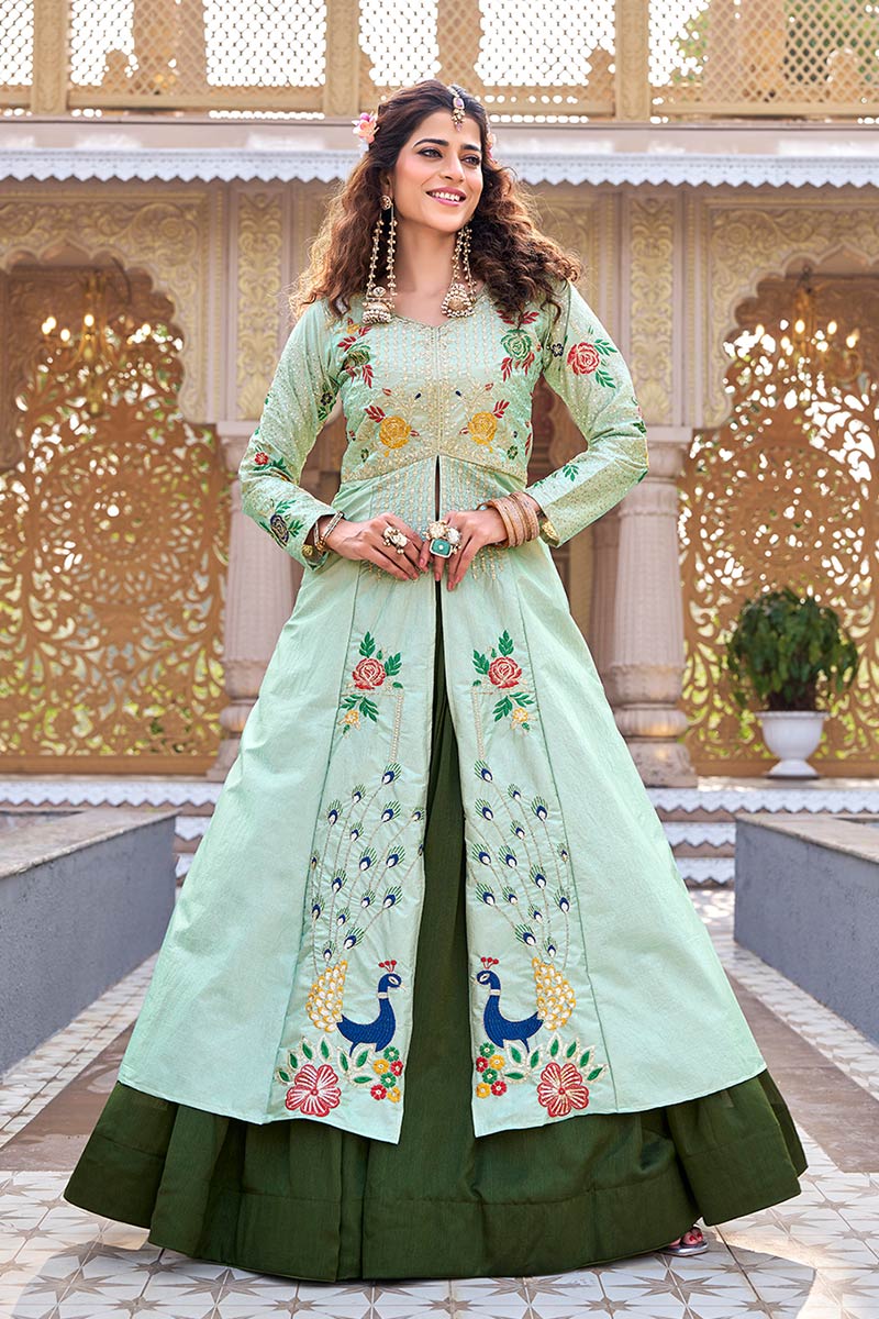 Royal Blue Embroidered Indo-Western Lehenga Set | Party Wear UK (Copy) RTI