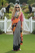 Boho Luxe – Contemporary Silk Crepe Saree Ensemble PR