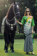 Multi Color-Printed Ready-to-Wear Saree Set with Scarf PR