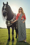 Modern Muse – Silk Crepe Fusion Saree with Coordinated Scarf PR