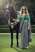 Polka & Wild – Statement Silk Crepe Multi Color Saree Set with Scarf PR
