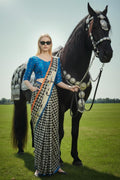 Rural Runway – Designer Pre-Draped Silk Crepe Saree with Scarf PR