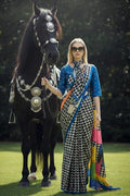 Rural Runway – Designer Pre-Draped Silk Crepe Saree with Scarf PR