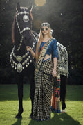 Rural Runway – Designer Pre-Draped Silk Crepe Saree with Scarf PR