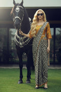 Eclectic Grace – Multi-Print Ready Saree with Stitched Blouse & Scarf PR