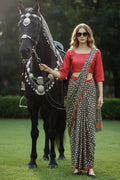 Free Spirit – Contemporary Printed Saree with Scarf Detail & Stitched Blouse PR