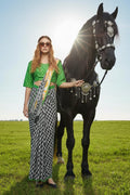 Heritage Remix – Modern Multi-Colour Crepe Saree & Blouse with Scarf PR