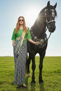 Heritage Remix – Modern Multi-Colour Crepe Saree & Blouse with Scarf PR