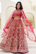 Red wedding Lehenga | Designer Look with Delicate floral motifs PR